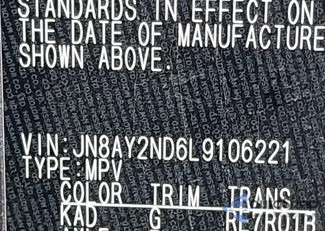 2020 Nissan Armada Sv 2Wd from USA, damaged, VIN JN8AY2ND6L9106221